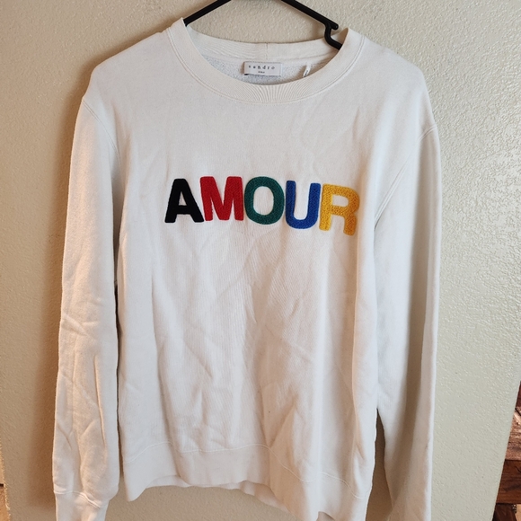 Sandro Paris Men's Amour Graphic Pullover Sweater Sweatshirt Small - Picture 4 of 8